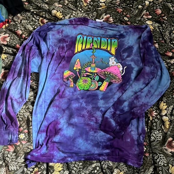 XL Long sleeves, purple, tie-dye shirt. Psychedelic sad boyz bruh - Picture 3 of 3